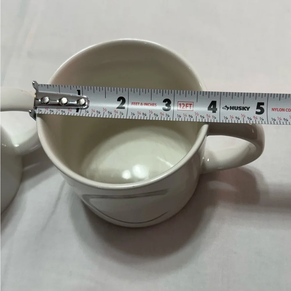 Williams Sonoma White Monogram Mugs
